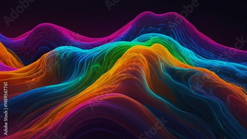 Liquid Abstract Pattern Neon Light Graphics Color