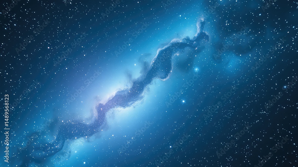 Fototapeta premium Celestial Nebula A Serene Cosmic Landscape of Glowing Gas and Distant Stars
