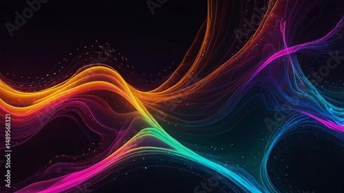 Liquid Abstract Pattern Neon Light Graphics Color