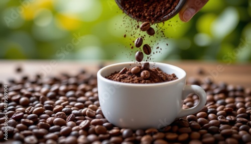 as the coffee beans are ground, they release a burst of flavor that is both bold and smooth, with a lingering bitterness and a subtle acidity.