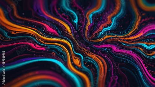 Liquid Abstract Pattern Neon Light Graphics Color