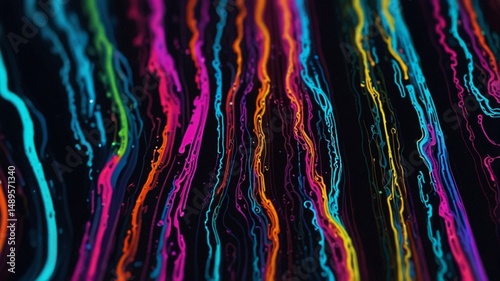 Liquid Abstract Pattern Neon Light Graphics Color