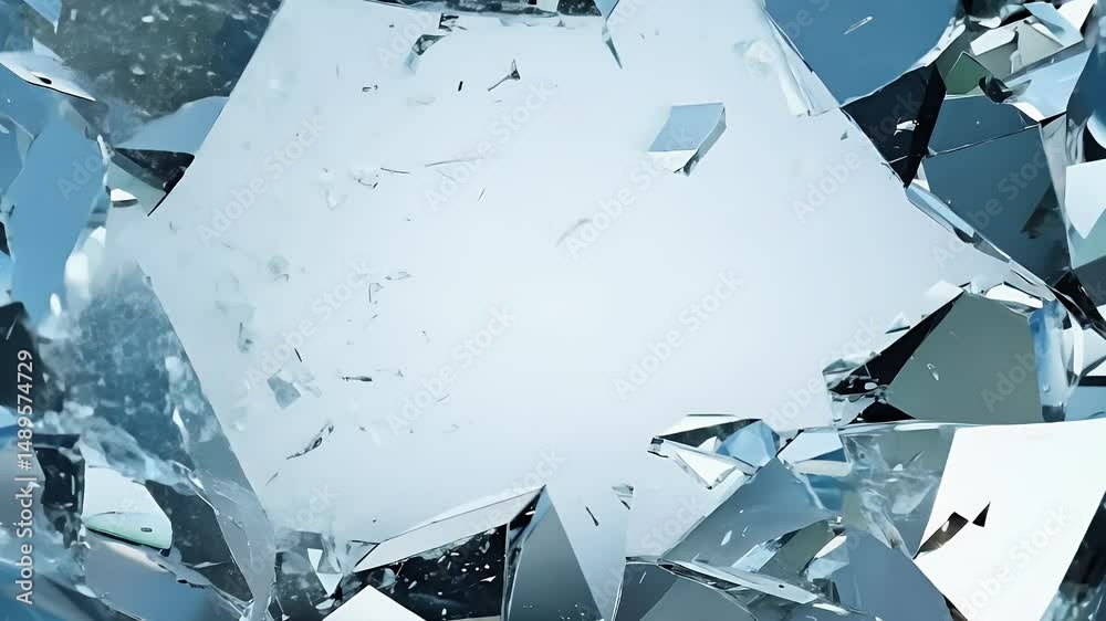 Shattered Glass Explosion with Center Opening