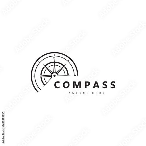 compass logo, compass icon isolated on background. modern flat compass pictogram, business, marketing, internet concept.trendy simple vector