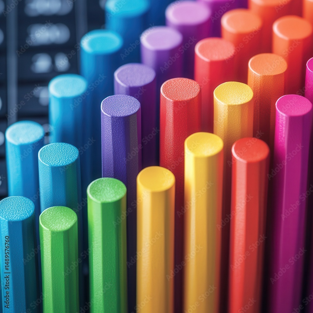 Fototapeta premium world social media day concept. Colorful markers arranged in a vibrant display.
