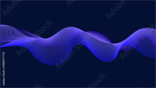 Bold blue wave on dark canvas.Abstract blue curves.
A simple blue wave graphic.