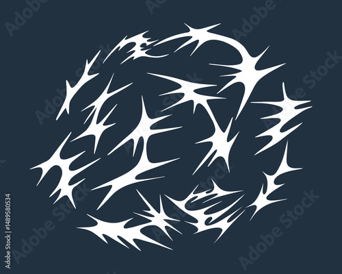 Tribal sigilism shape vector star acid y2k brutalist streetwear clothing element design graphic poster clip art isolated editable