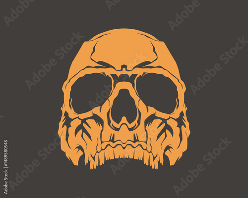 Vintage skull head streetwear element vector illustration t shirt sticker tattoo design editable