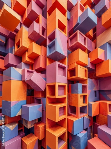Colored blocks with blue and purple interior.