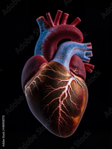 Colorful and realistic heart model.