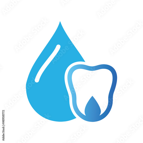 Water Drop and Tooth Icon for Clean and Refreshing Design