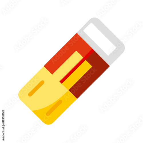 Eraser with yellow and red design for school or office use  