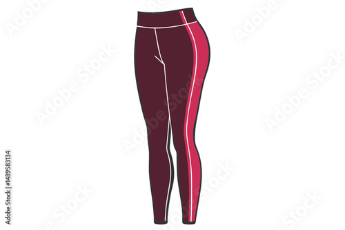 Modern Sports Leggings Vector with Seam Accents