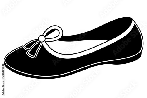 Round Toe Ballet Flat Shoes Vector Design