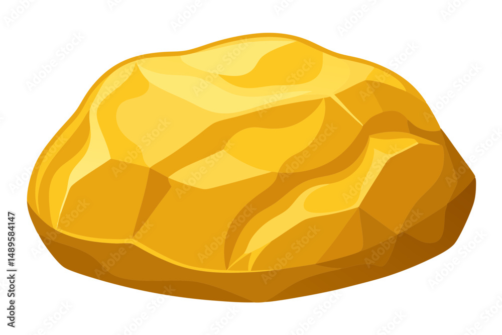 Shiny Gold Nugget Vector with Realistic Textured Surface