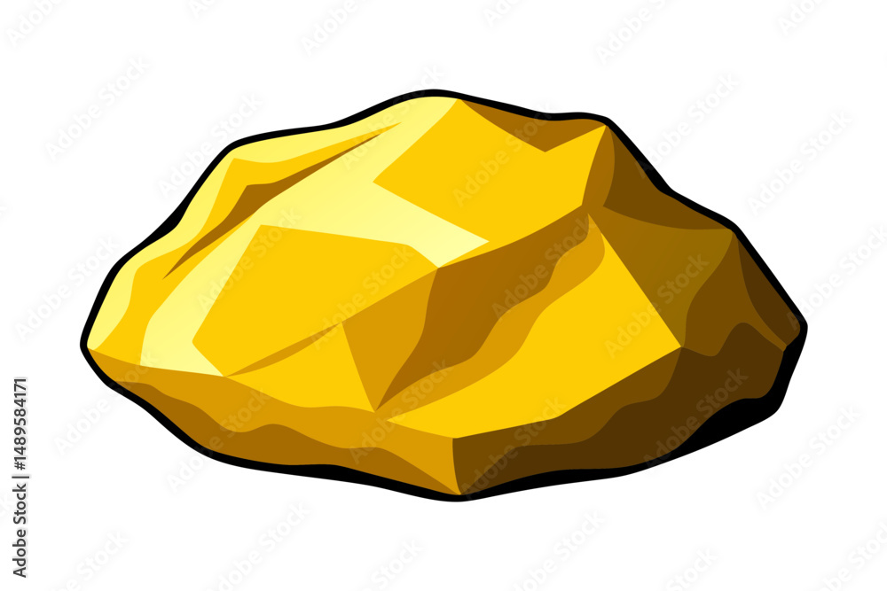 Naklejka premium Golden Nugget Isolated Vector with Sparkling Finish