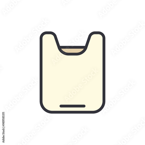 Minimalist Illustration Of Beige Plastic Bag With Transparent Backdrop