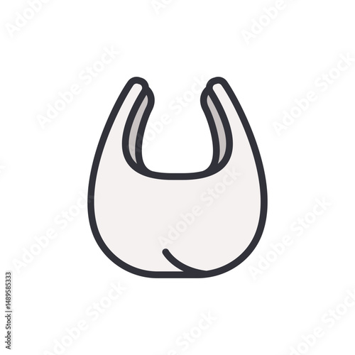 Simple Representation Of A White Plastic Bag Isolated On Transparent