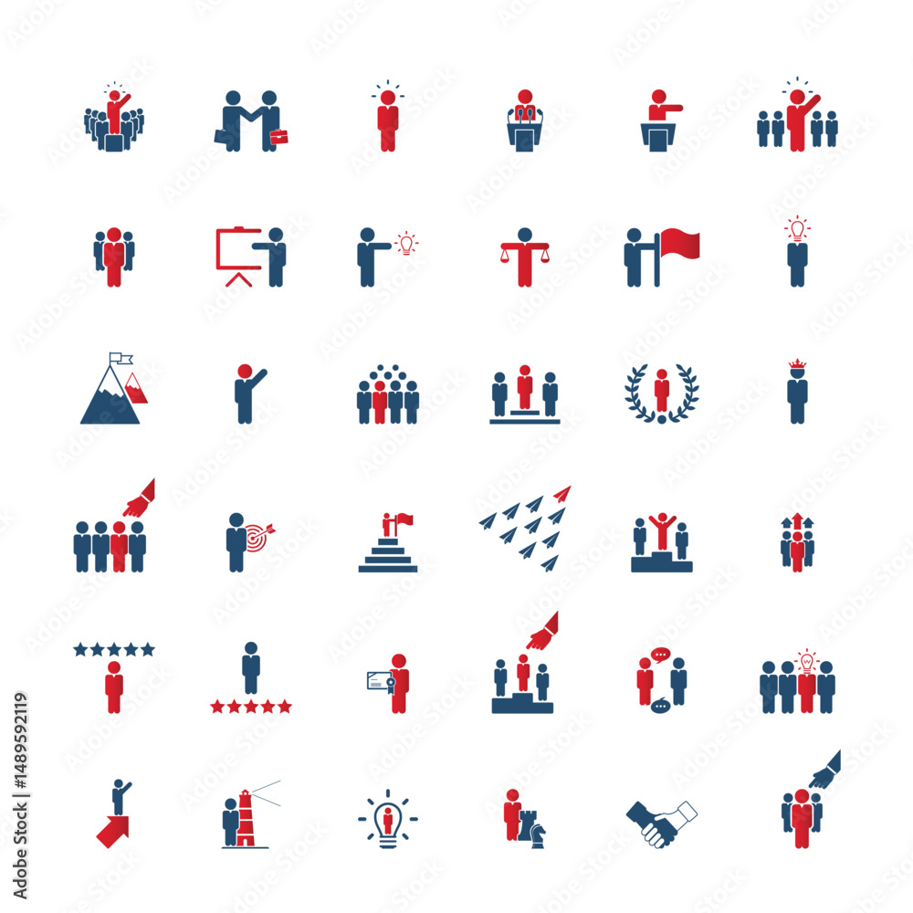 Fototapeta premium Leadership icons set