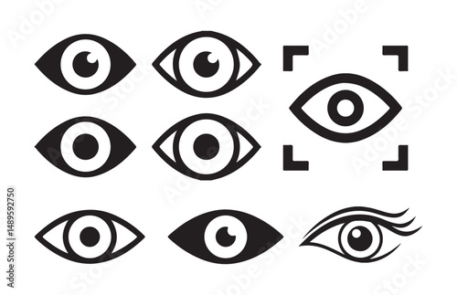 Eye icon vector set. Eyesight vision sign. Eye modern symbol. vector illustration eps 10