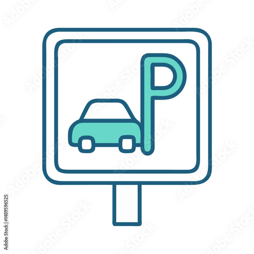 Parking Sign Icon – Vehicle, Car Park, Transportation, Direction Symbol