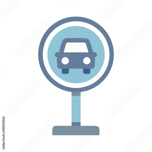 Parking Sign Icon – Vehicle, Car Park, Transportation, Direction Symbol