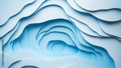 Abstract paper cut cave scene