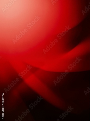 Red and black background with blurry outline of person.
