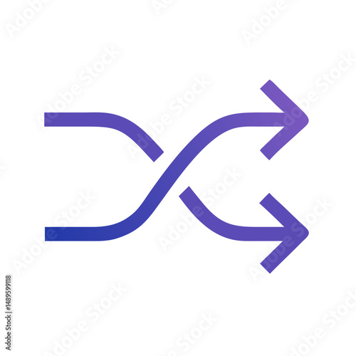 Shuffle Arrows Icon – Random Order, Music Control, Playback Symbol