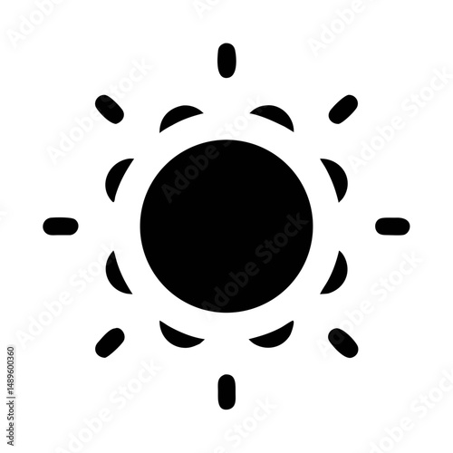 Sun with Dot Icon – Solar Symbol, Brightness, Energy, Light Source