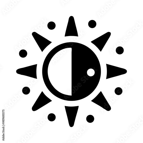 Sun with Dot Icon – Solar Symbol, Brightness, Energy, Light Source