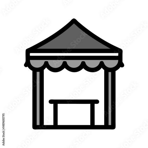 Tent in Forest Icon – Daytime Camping, Outdoor Adventure, Nature Symbol