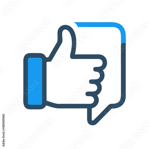 Thumbs Up Icon – Like Button, Approval, Positive Feedback Symbol