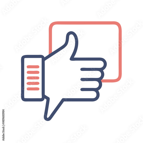 Thumbs Up Icon – Like Button, Approval, Positive Feedback Symbol