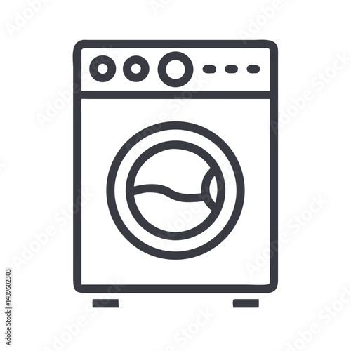 Washing Machine Icon – Laundry Appliance, Cleaning, Household Device Symbol
