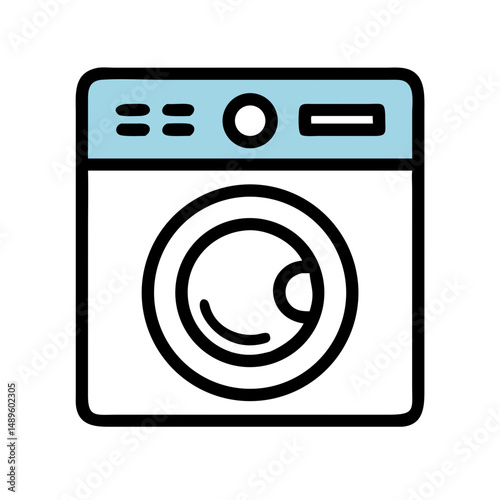 Washing Machine Icon – Laundry Appliance, Cleaning, Household Device Symbol