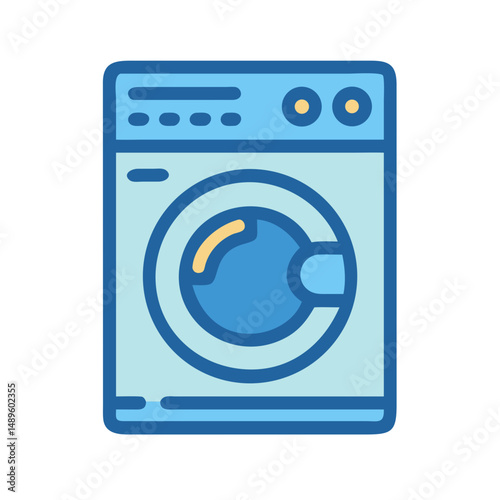 Washing Machine Icon – Laundry Appliance, Cleaning, Household Device Symbol