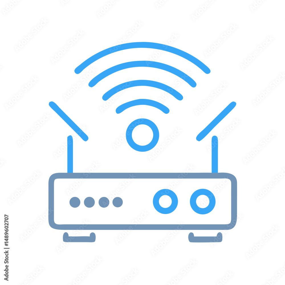 Wi-Fi Router Icon – Wireless Network, Internet Connection Device Symbol Wi-Fi Router Icon – Wireless Network, Internet Connection Device Symbol