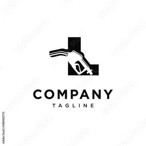 Letter L Fuel Nozzle Logo Icon Vector