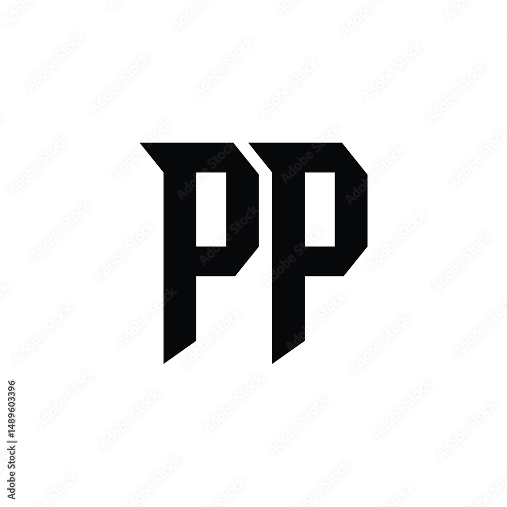 Obraz premium PP monogram logo design letter text name symbol monochrome logotype alphabet character simple logo