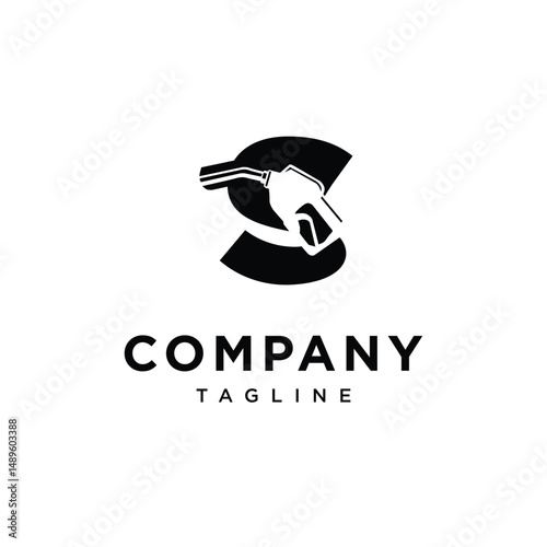 Letter S Fuel Nozzle Logo Icon Vector