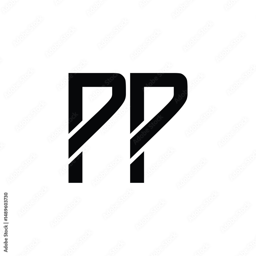 Obraz premium PP monogram logo design letter text name symbol monochrome logotype alphabet character simple logo
