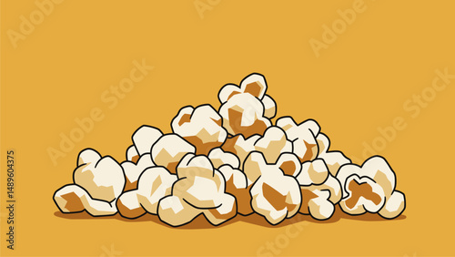 Delicious Pile of Popcorn - Cartoon Style Illustration