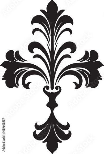 Luxury Black And White Fleur De Lis Design For Minimalistic Rococo Decor