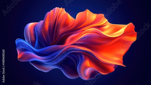 Abstract Draped Fabric in Vibrant Colors