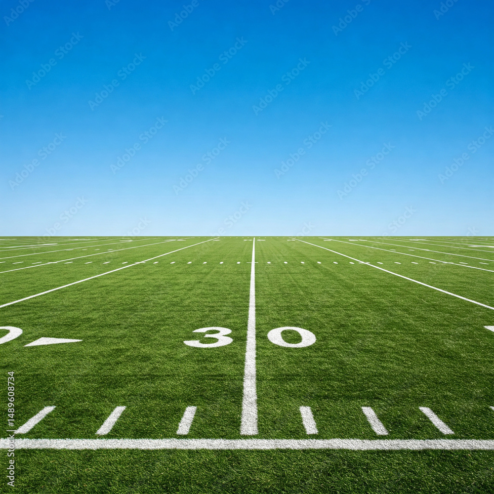 Obraz premium football field with white lines