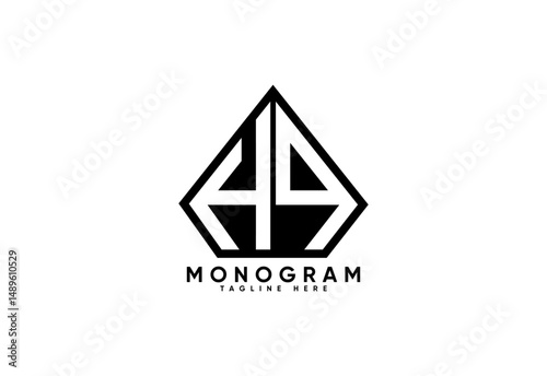 HQ letter creative monogram vector logo design.