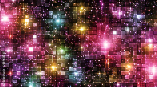 Wallpaper Mural Sparkling Tiles Background with Colorful Light Effects Torontodigital.ca