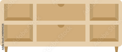 Wooden furniture vector flat illustration