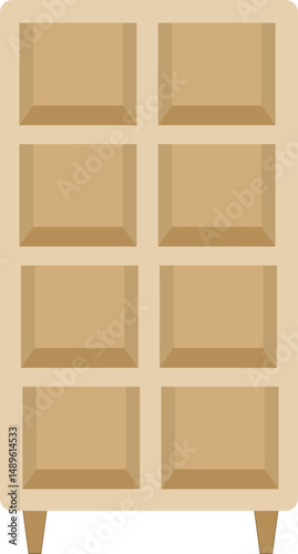 Wooden furniture vector flat illustration